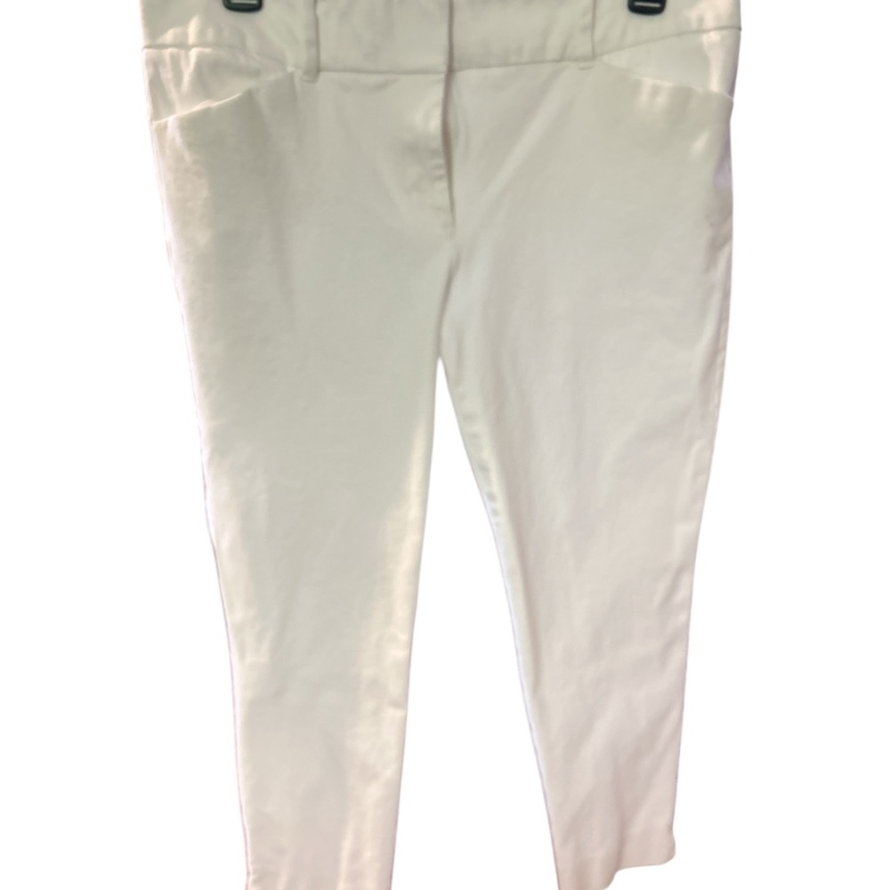 New York and Company 7th Ave White Cropped Pants L 30 W 16 I 22